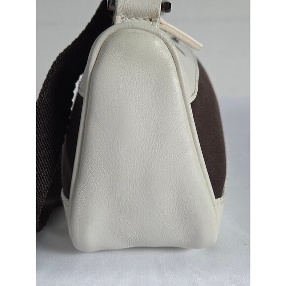 Gucci Web Sherry Line Accessory Pouch Rare Brown Canvas White Leather 92820 - Picture 4 of 15